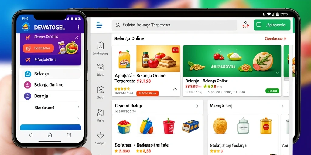 Tampilan antarmuka aplikasi DEWATOGEL untuk belanja online.