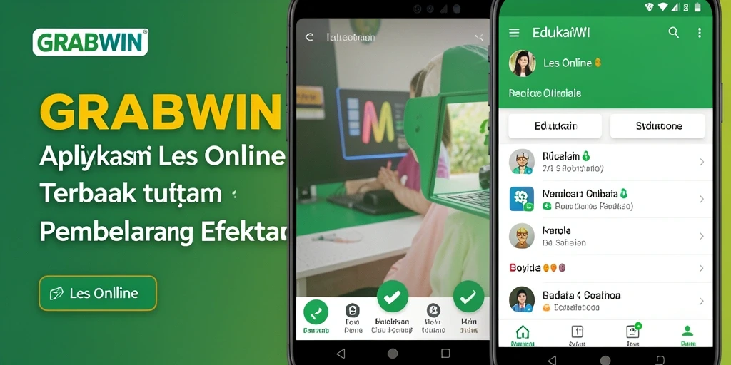 Antarmuka aplikasi GRABWIN yang ramah pengguna untuk belajar online.