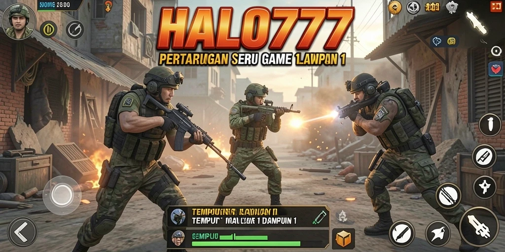 Tampilan antarmuka pertarungan Tempur 1 Lawan 1 yang menegangkan.