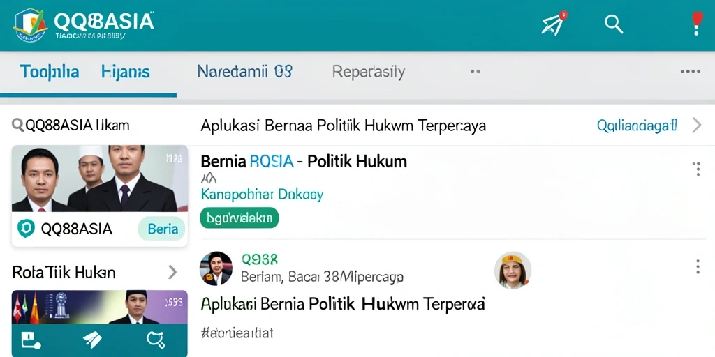 Tampilan antarmuka aplikasi QQ88ASIA yang intuitif dan informatif.