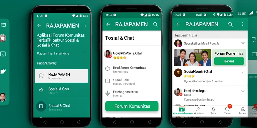 Tampilan antarmuka aplikasi RAJAPAMEN untuk Forum Komunitas.