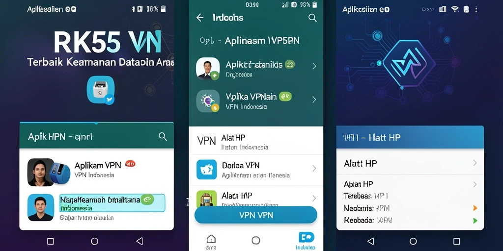Antarmuka RK55 yang intuitif dan mudah digunakan untuk VPN Indonesia.