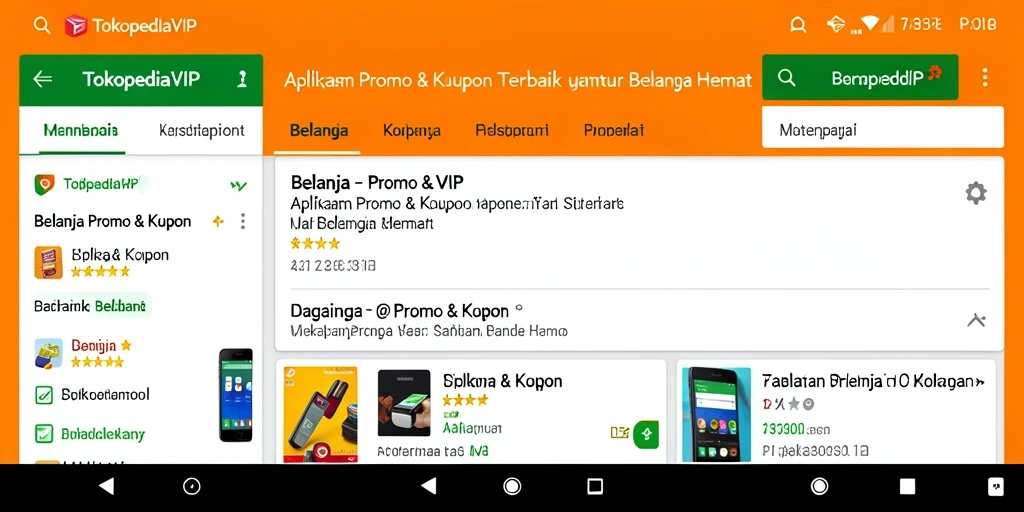 Antarmuka aplikasi TOKOPEDIAVIP yang menarik dan mudah digunakan.